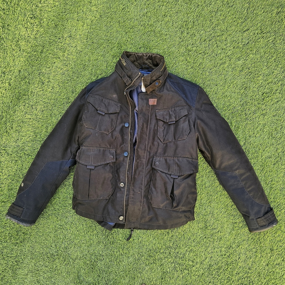 G-Star/ Men's Lined Black and Navy Military Field Moto Jacket